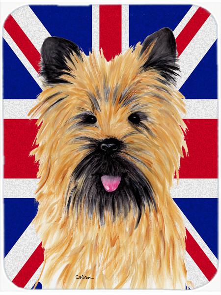 Cairn Terrier with English Union Jack British Flag Glass Cutting Board Large Size SC9832LCB by Caroline's Treasures