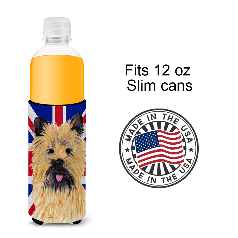 Cairn Terrier with English Union Jack British Flag Ultra Beverage Insulators for slim cans SC9832MUK.