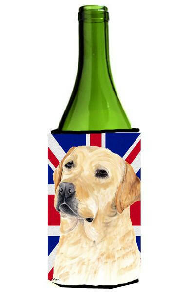 Labrador with English Union Jack British Flag Wine Bottle Beverage Insulator Hugger SC9833LITERK by Caroline&#39;s Treasures