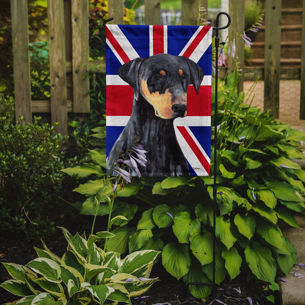 Doberman with English Union Jack British Flag Flag Garden Size SC9834GF