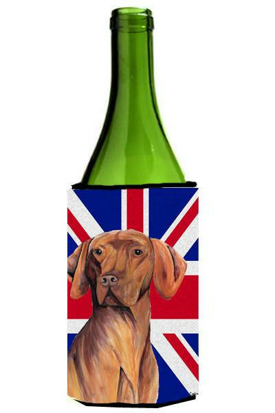 Vizsla with English Union Jack British Flag Wine Bottle Beverage Insulator Hugger SC9835LITERK by Caroline's Treasures