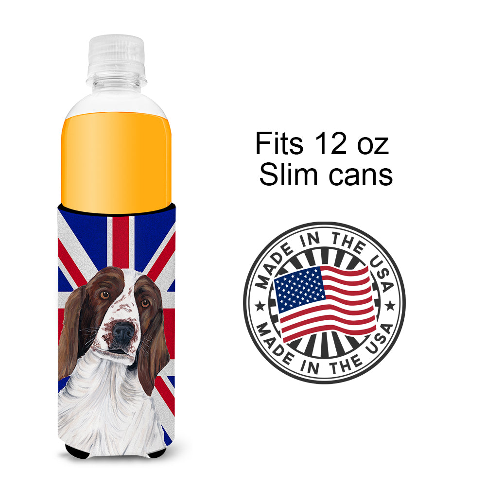 Springer Spaniel with English Union Jack British Flag Ultra Beverage Insulators for slim cans SC9837MUK