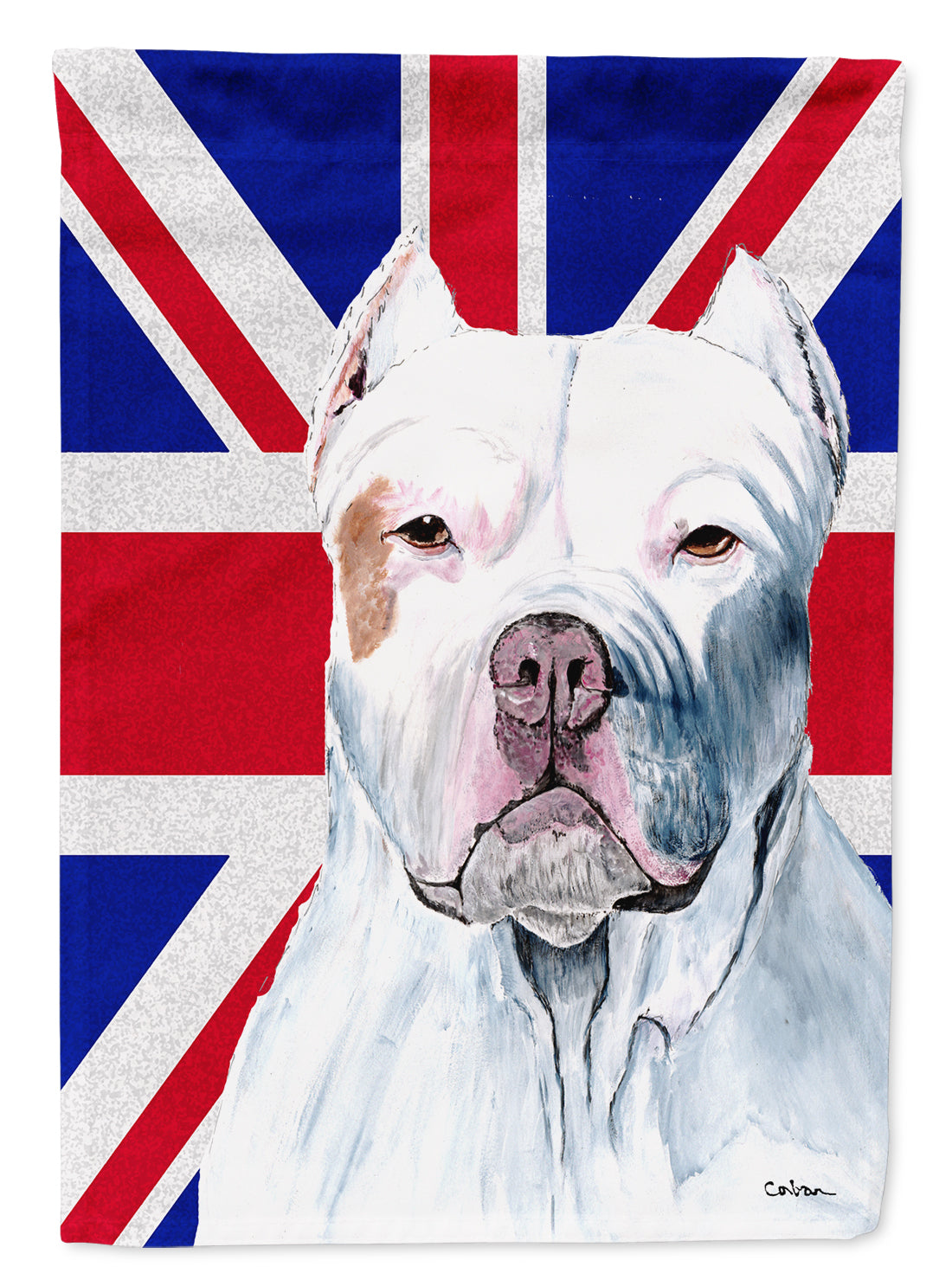 Pit Bull with English Union Jack British Flag Flag Garden Size  the-store.com.