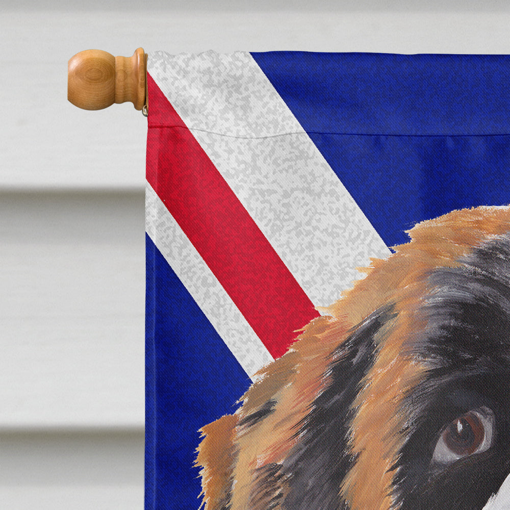 Saint Bernard with English Union Jack British Flag Flag Canvas House Size SC9839CHF