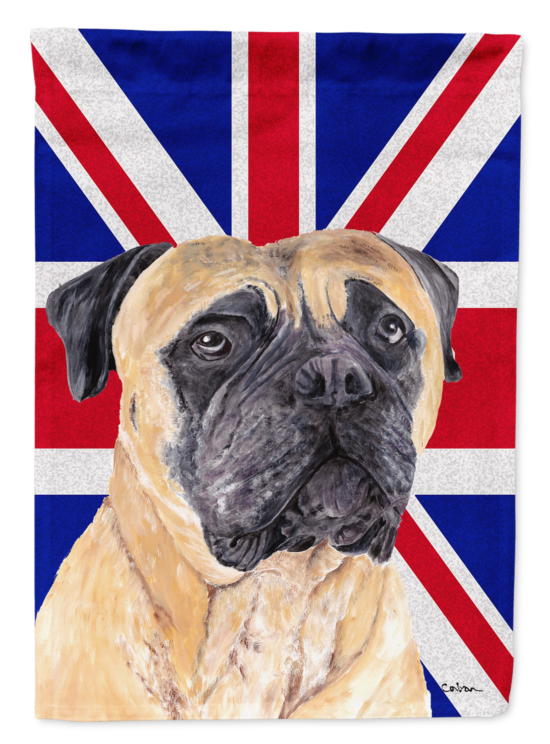 Mastiff with English Union Jack British Flag Flag Canvas House Size SC9842CHF