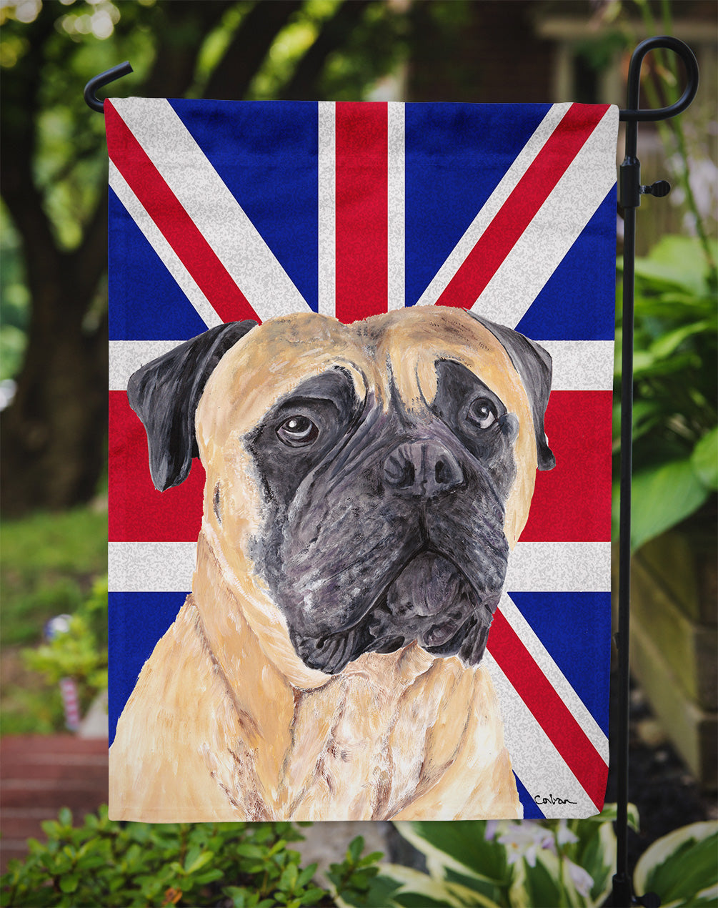 Mastiff with English Union Jack British Flag Flag Garden Size SC9842GF