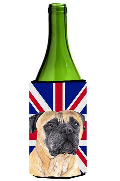 Mastiff with English Union Jack British Flag Wine Bottle Beverage Insulator Hugger SC9842LITERK by Caroline&#39;s Treasures