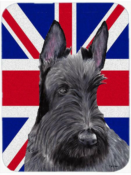 Scottish Terrier with English Union Jack British Flag Glass Cutting Board Large Size SC9843LCB by Caroline&#39;s Treasures