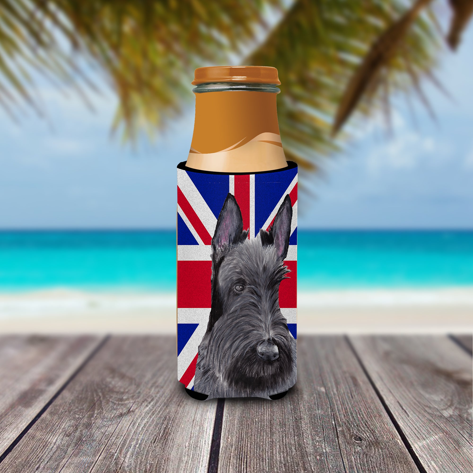 Scottish Terrier with English Union Jack British Flag Ultra Beverage Insulators for slim cans SC9843MUK