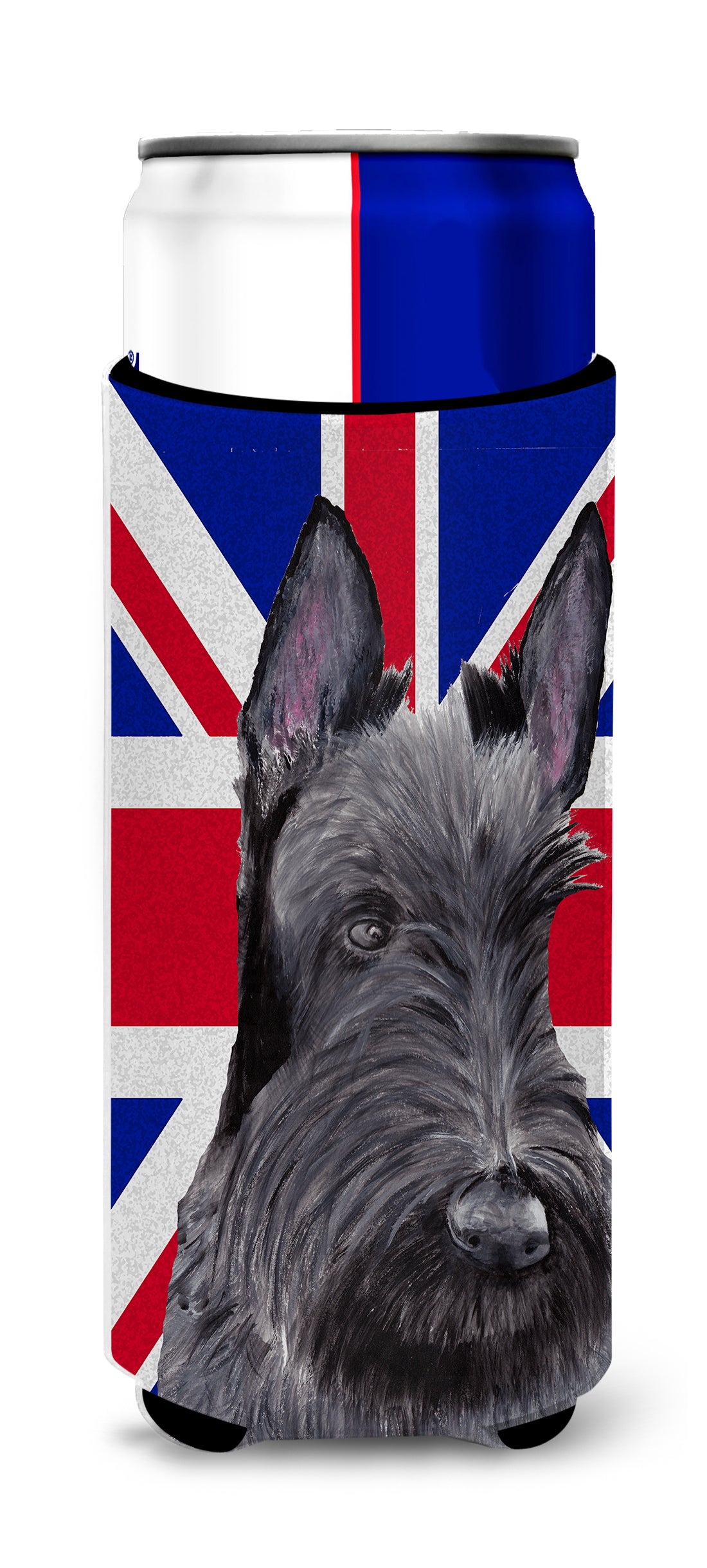 Scottish Terrier with English Union Jack British Flag Ultra Beverage Insulators for slim cans SC9843MUK.