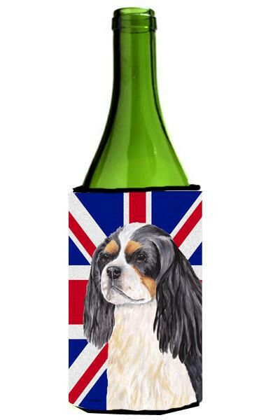 Cavalier Spaniel with English Union Jack British Flag Wine Bottle Beverage Insulator Hugger SC9848LITERK by Caroline&#39;s Treasures