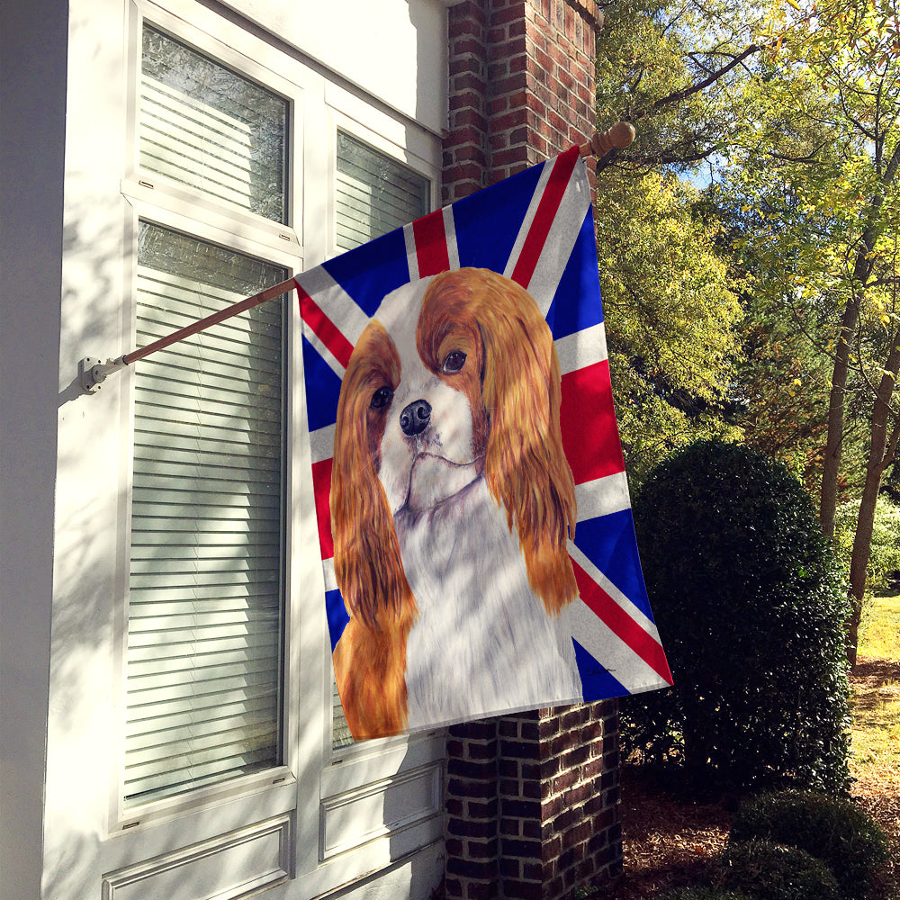 Cavalier Spaniel with English Union Jack British Flag Flag Canvas House Size SC9851CHF  the-store.com.