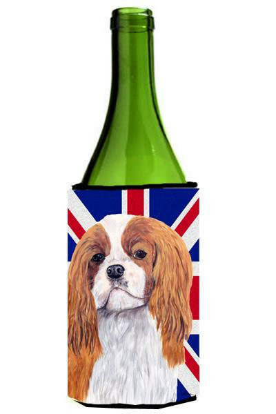 Cavalier Spaniel with English Union Jack British Flag Wine Bottle Beverage Insulator Hugger SC9851LITERK by Caroline's Treasures
