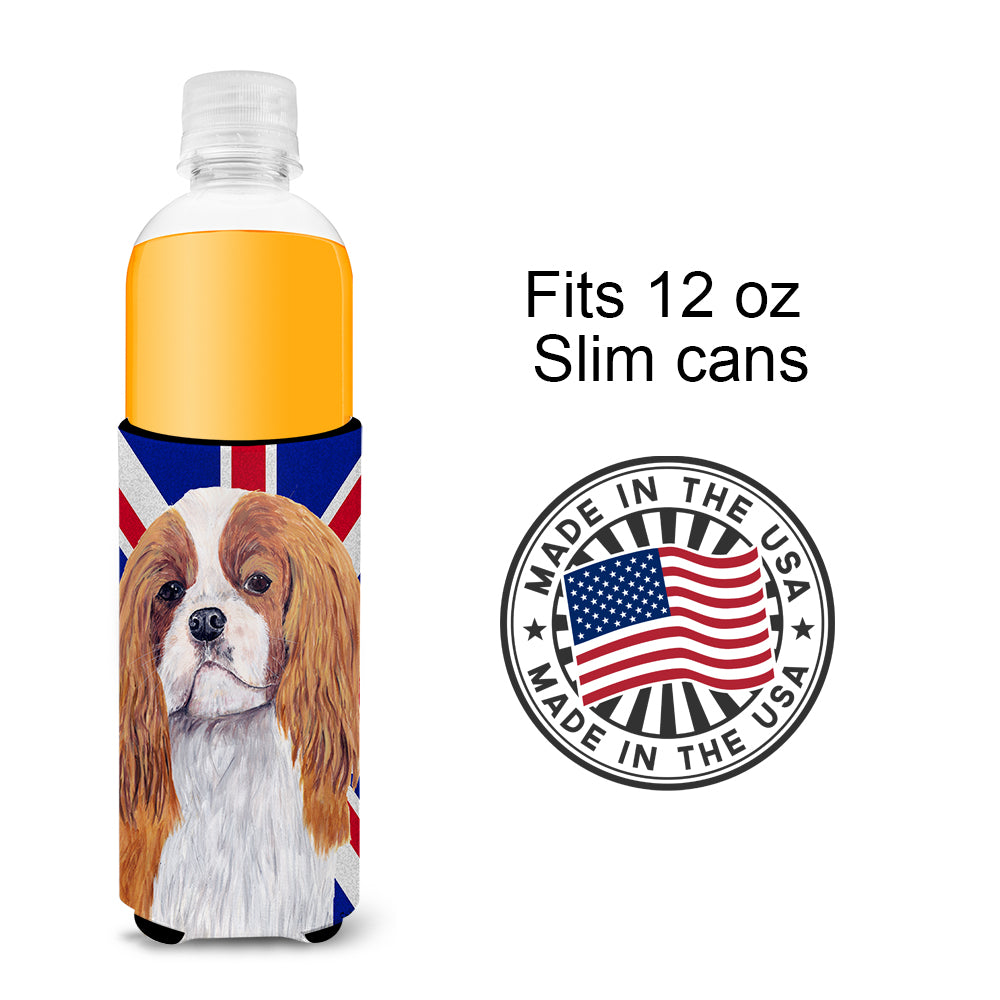Cavalier Spaniel with English Union Jack British Flag Ultra Beverage Insulators for slim cans SC9851MUK