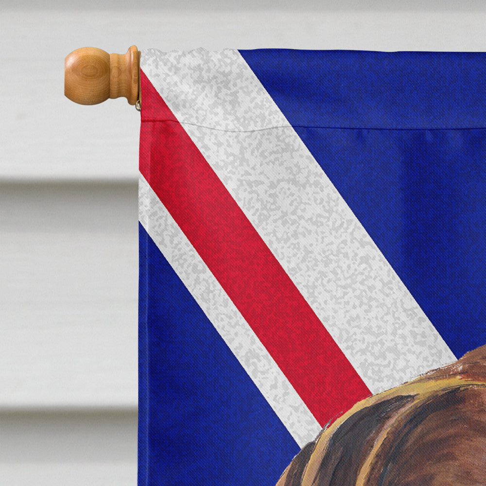 German Shorthaired Pointer with English Union Jack British Flag Flag Canvas House Size SC9852CHF  the-store.com.
