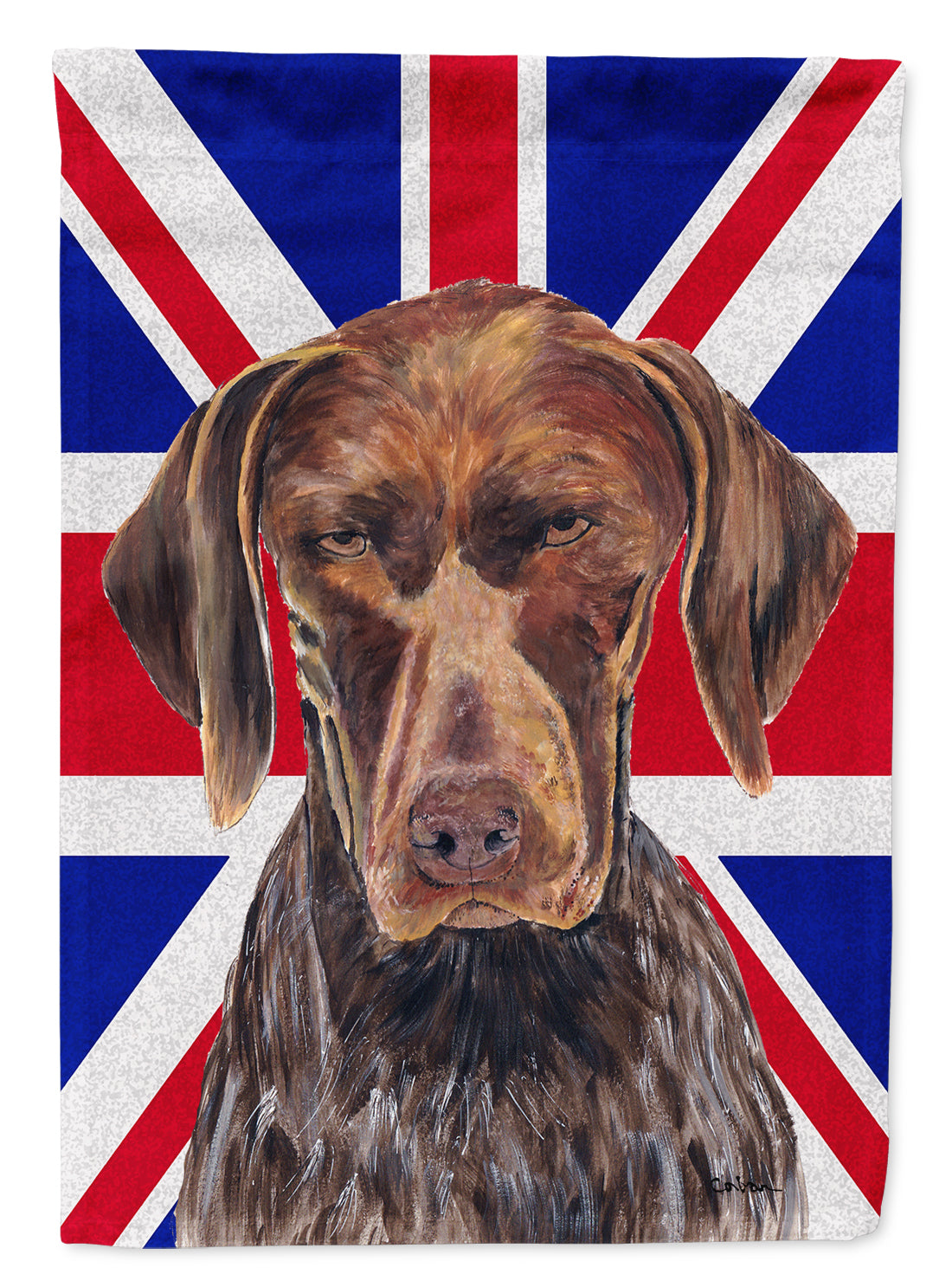 German Shorthaired Pointer with English Union Jack British Flag Flag Garden Size SC9852GF  the-store.com.