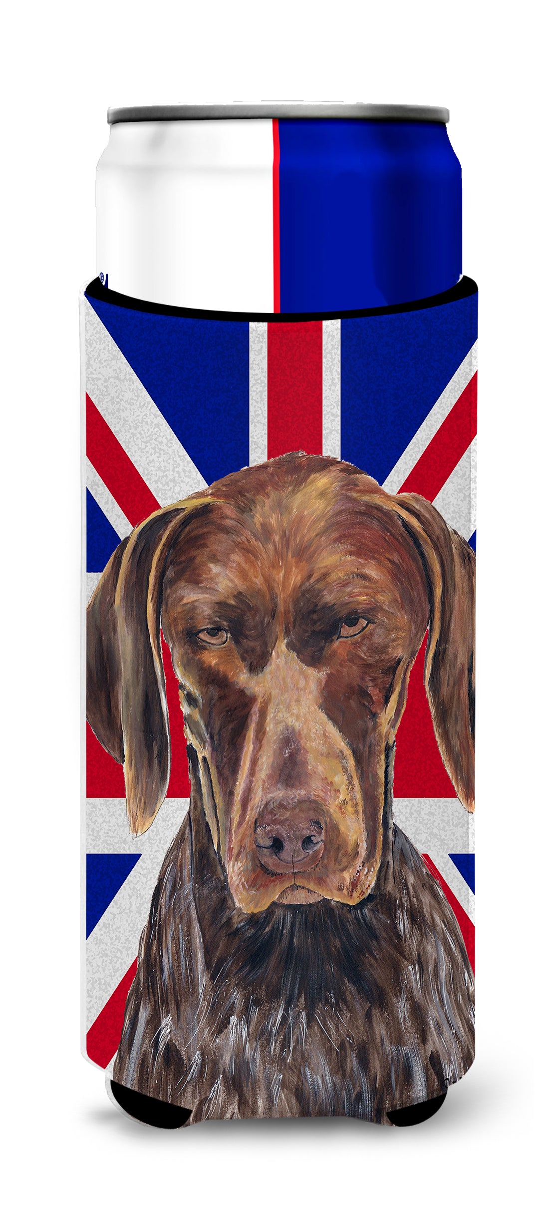 German Shorthaired Pointer with English Union Jack British Flag Ultra Beverage Insulators for slim cans SC9852MUK
