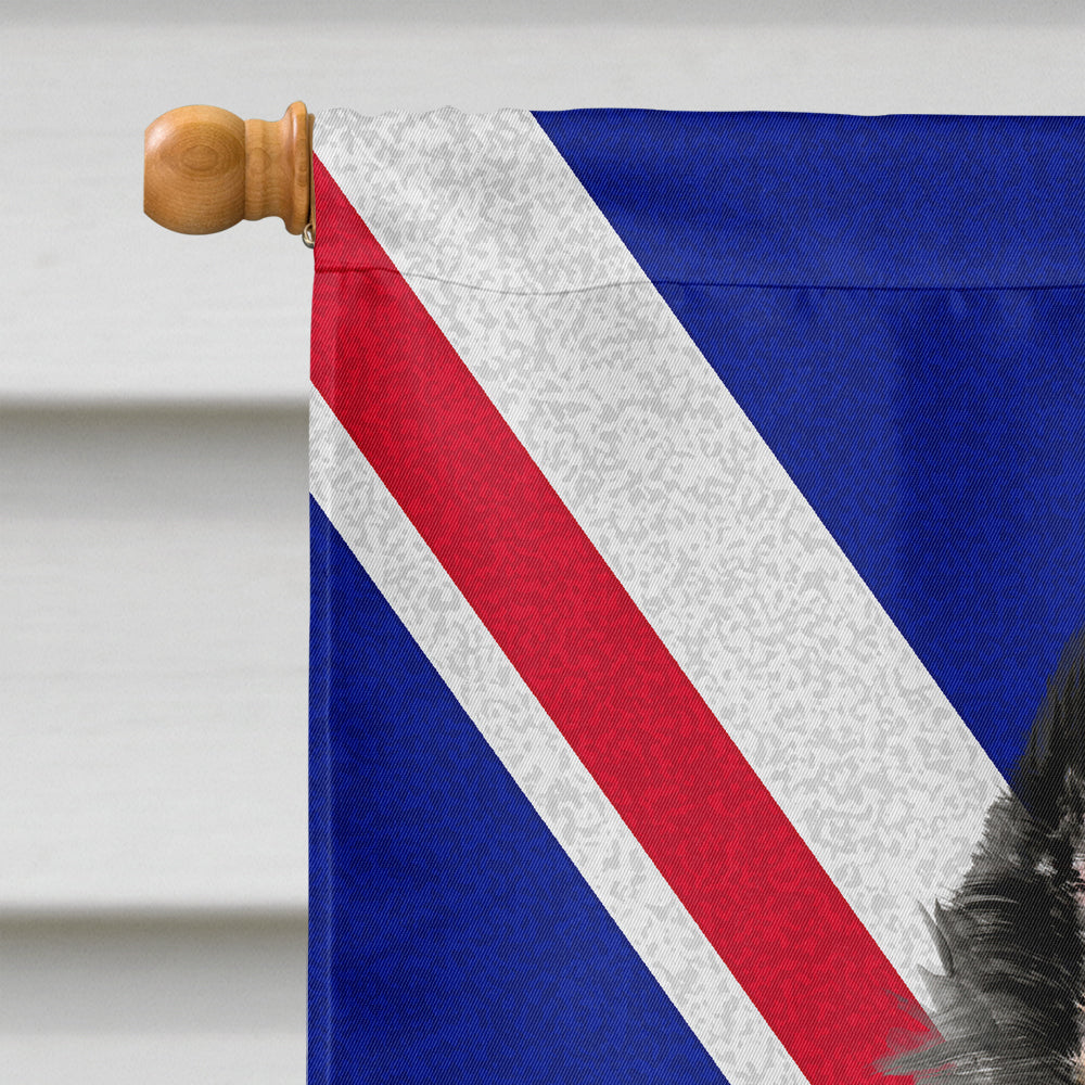 Belgian Sheepdog with English Union Jack British Flag Flag Canvas House Size SC9855CHF