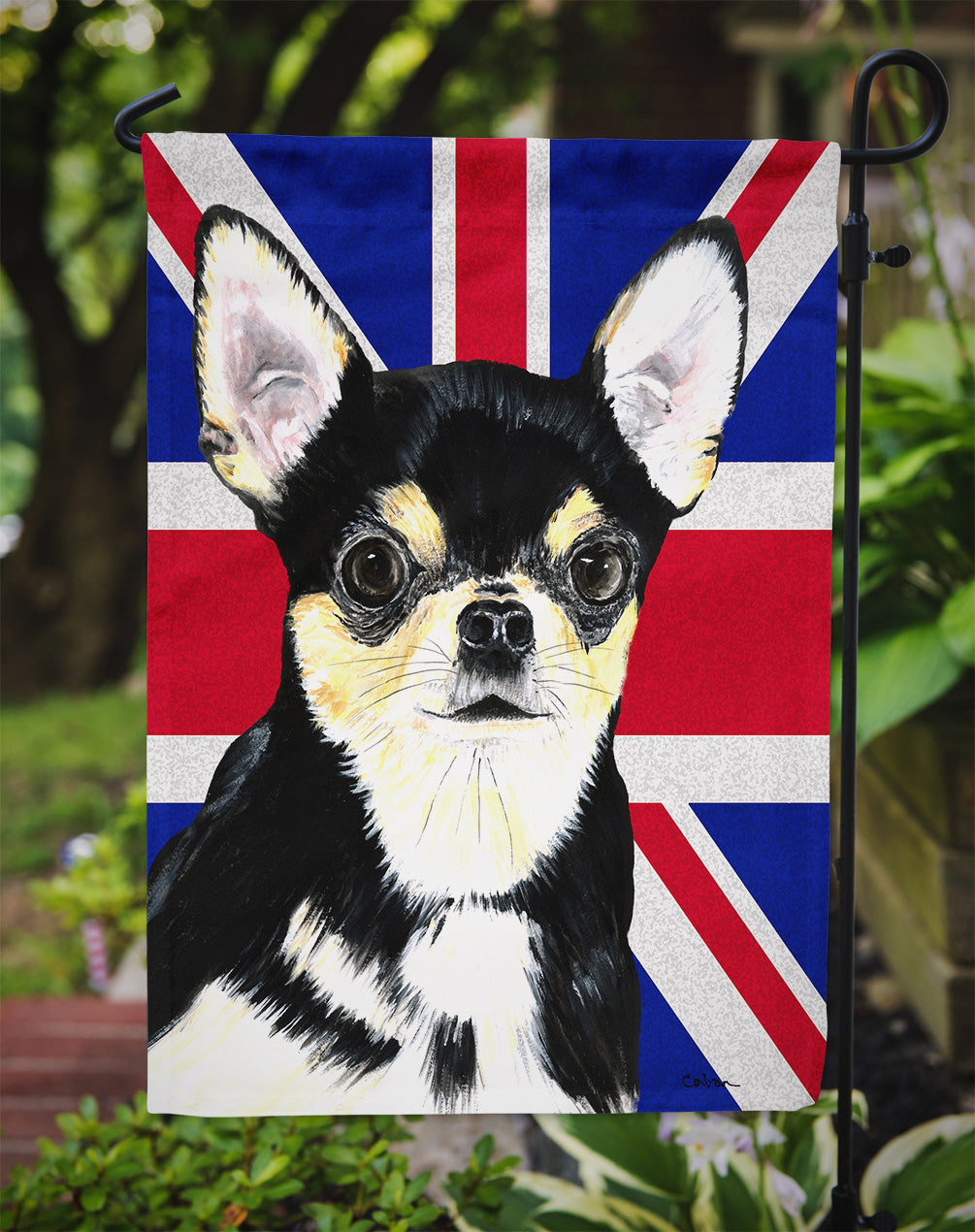 Chihuahua with English Union Jack British Flag Flag Garden Size SC9856GF