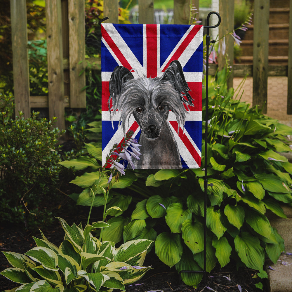 Chinese Crested with English Union Jack British Flag Flag Garden Size SC9857GF  the-store.com.