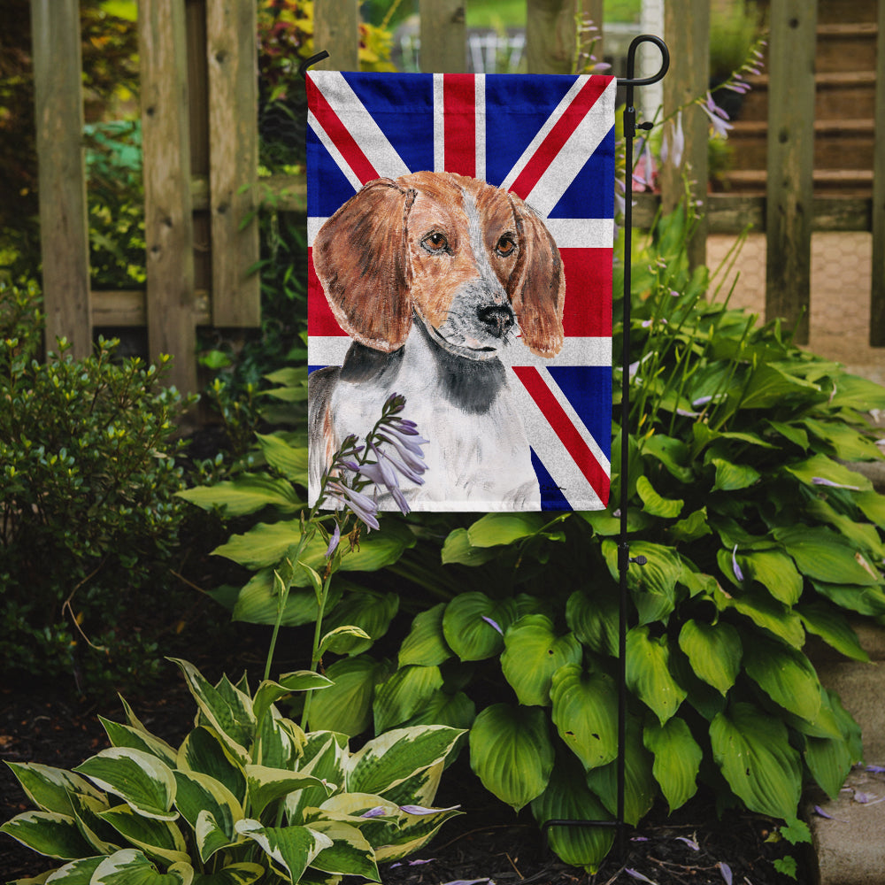 English Foxhound with English Union Jack British Flag Flag Garden Size  the-store.com.
