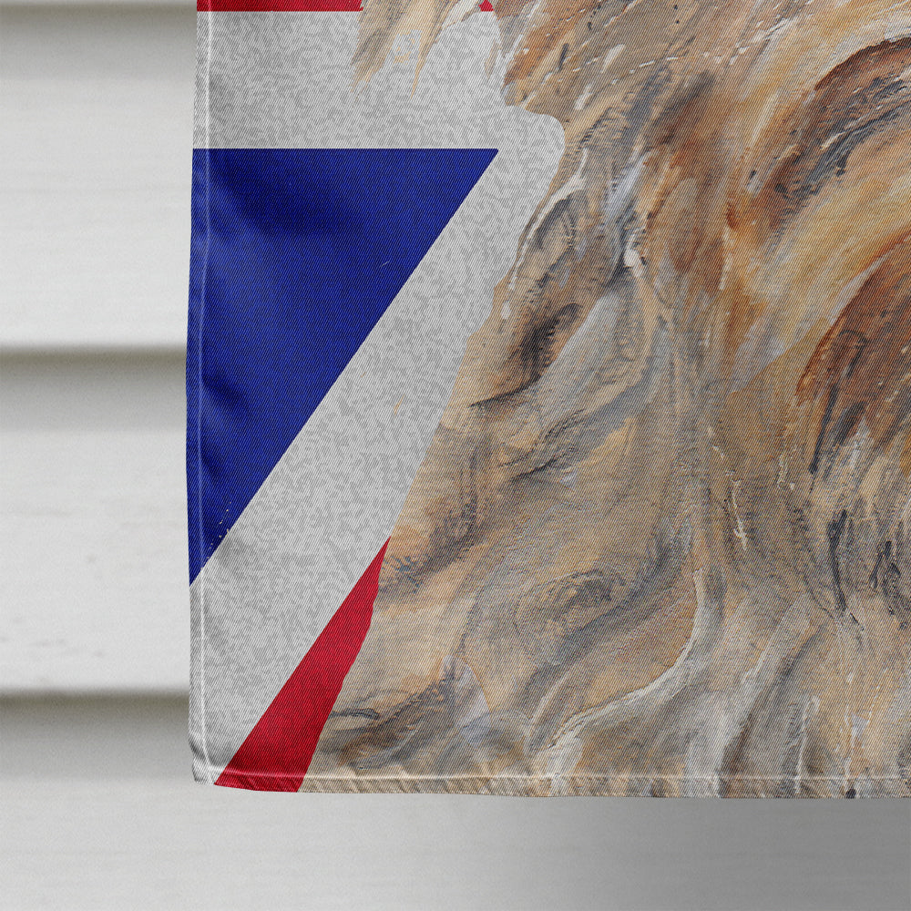 Golden Doodle with English Union Jack British Flag Flag Canvas House Size SC9859CHF  the-store.com.
