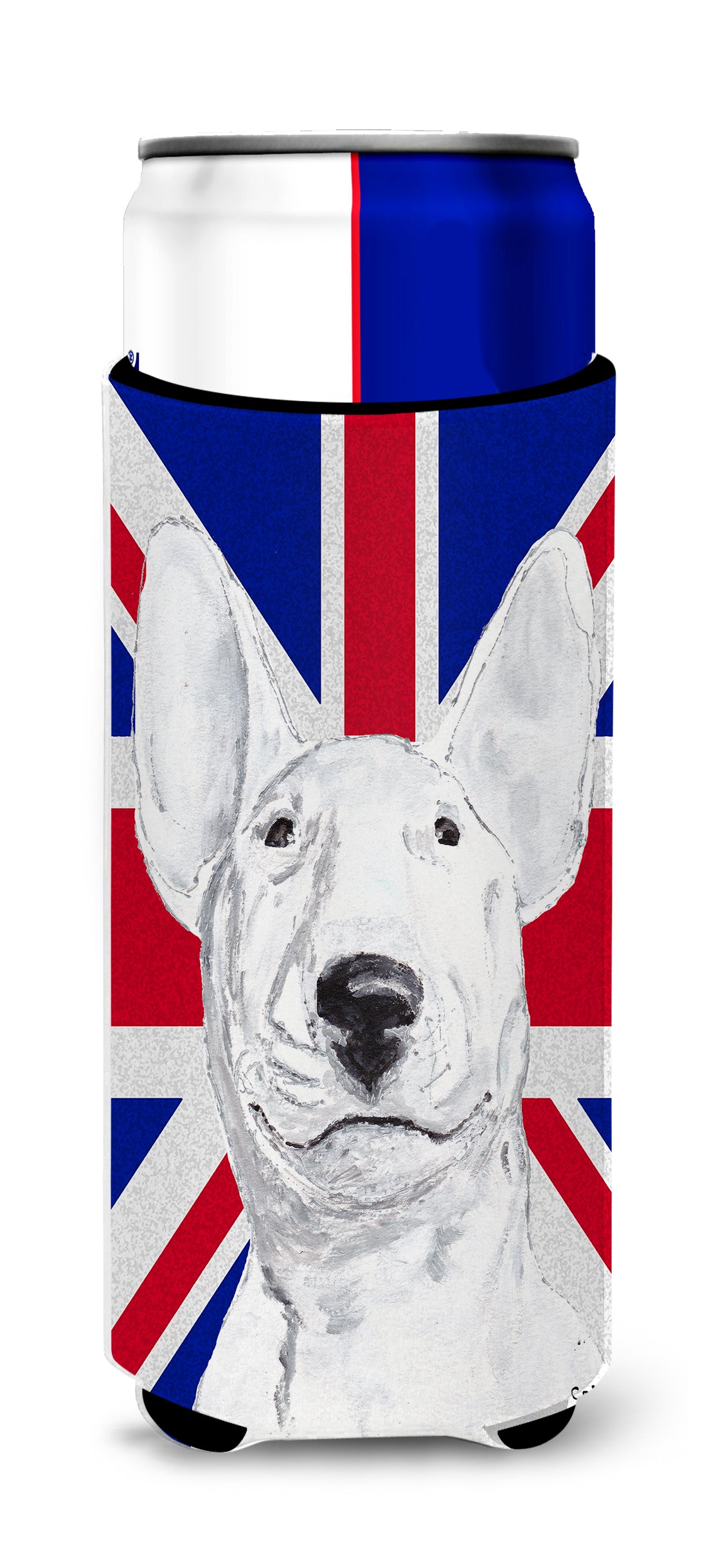 Bull Terrier with English Union Jack British Flag Ultra Beverage Insulators for slim cans SC9860MUK.