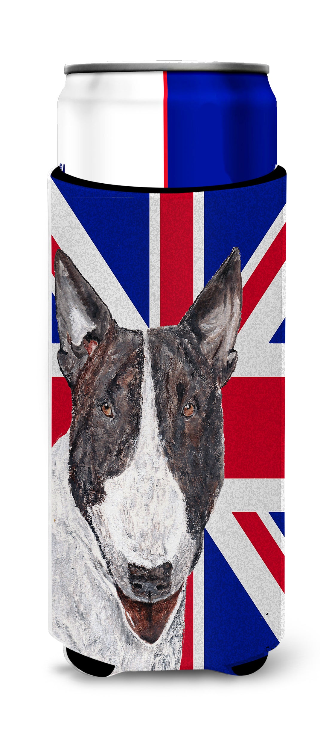 Bull Terrier with Engish Union Jack British Flag Ultra Beverage Insulators for slim cans SC9861MUK.