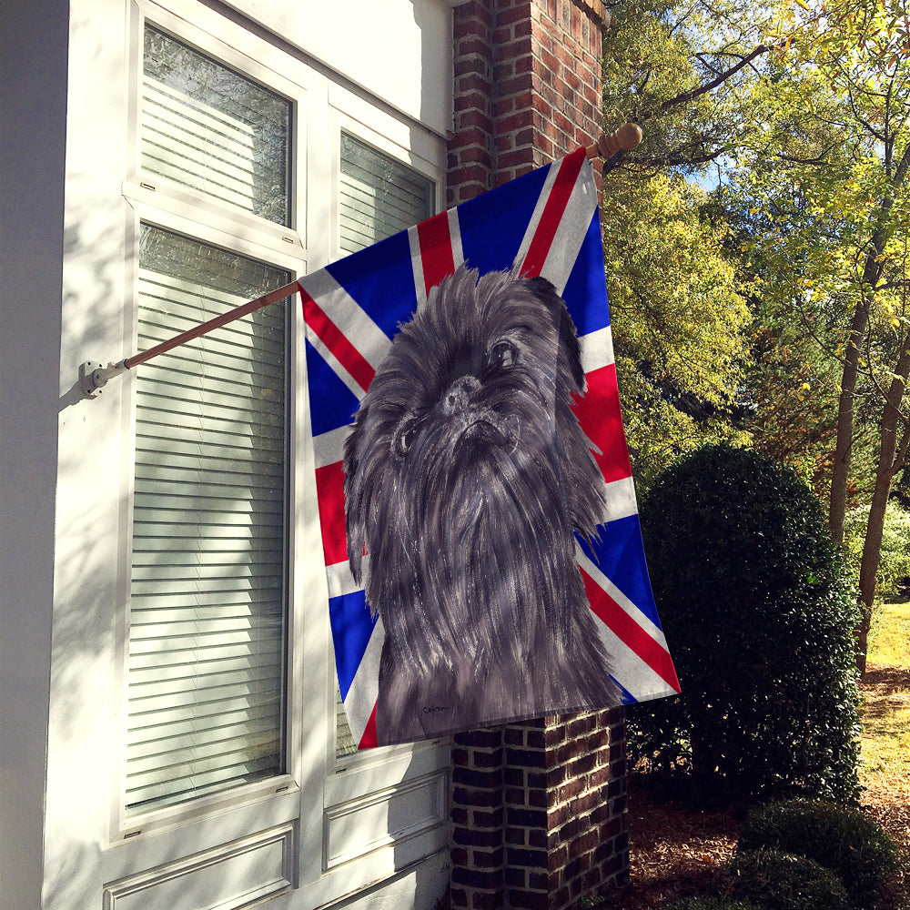 Brussels Griffon with Engish Union Jack British Flag Flag Canvas House Size SC9863CHF  the-store.com.