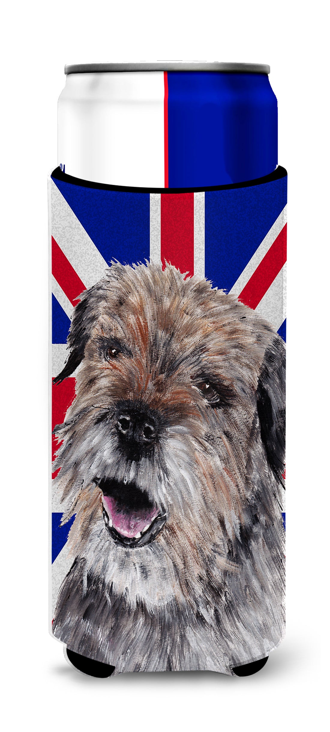 Border Terrier with Engish Union Jack British Flag Ultra Beverage Insulators for slim cans SC9865MUK