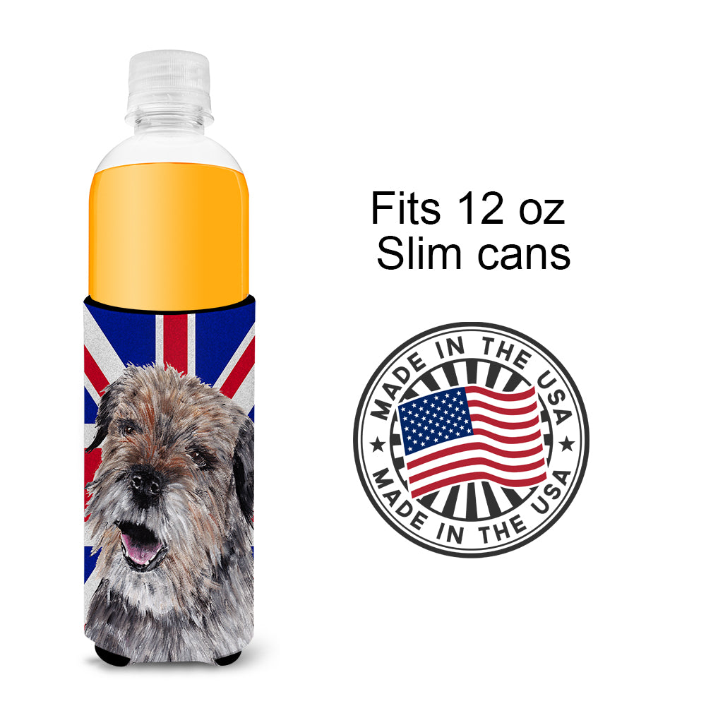 Border Terrier with Engish Union Jack British Flag Ultra Beverage Insulators for slim cans SC9865MUK