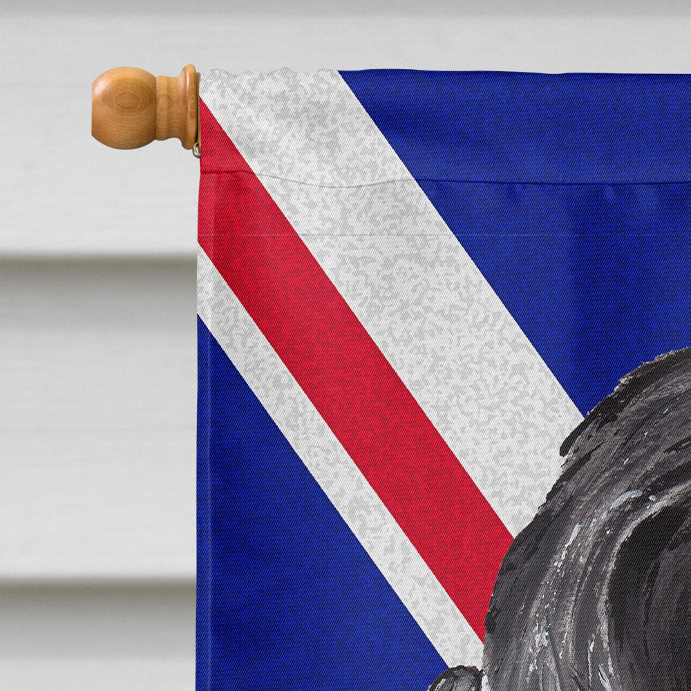 Black Cocker Spaniel with Engish Union Jack British Flag Flag Canvas House Size SC9868CHF