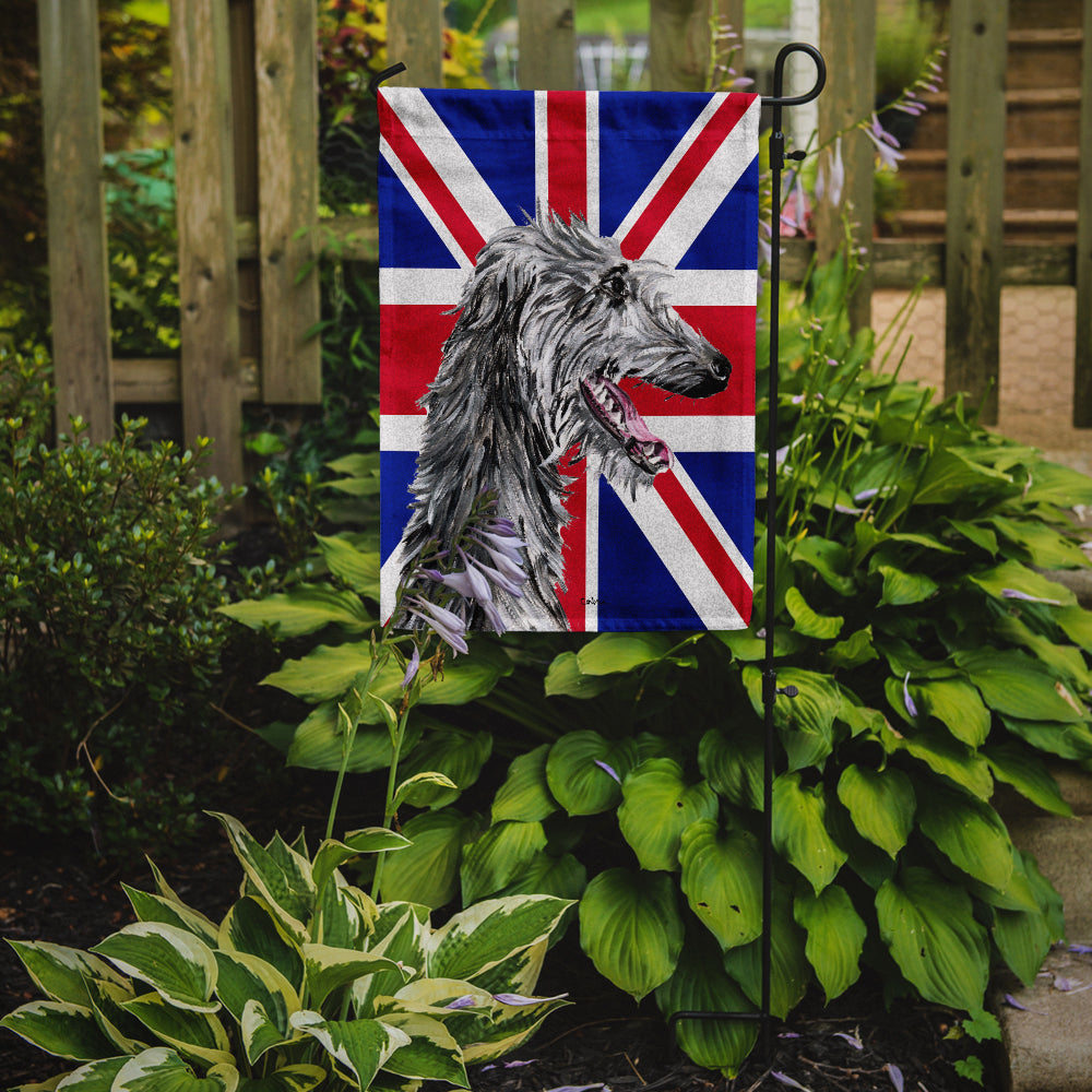 Scottish Deerhound with English Union Jack British Flag Flag Garden Size SC9871GF