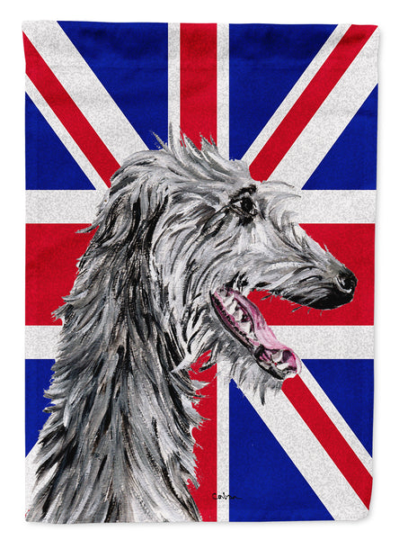 Scottish Deerhound with English Union Jack British Flag Flag Garden Size SC9871GF