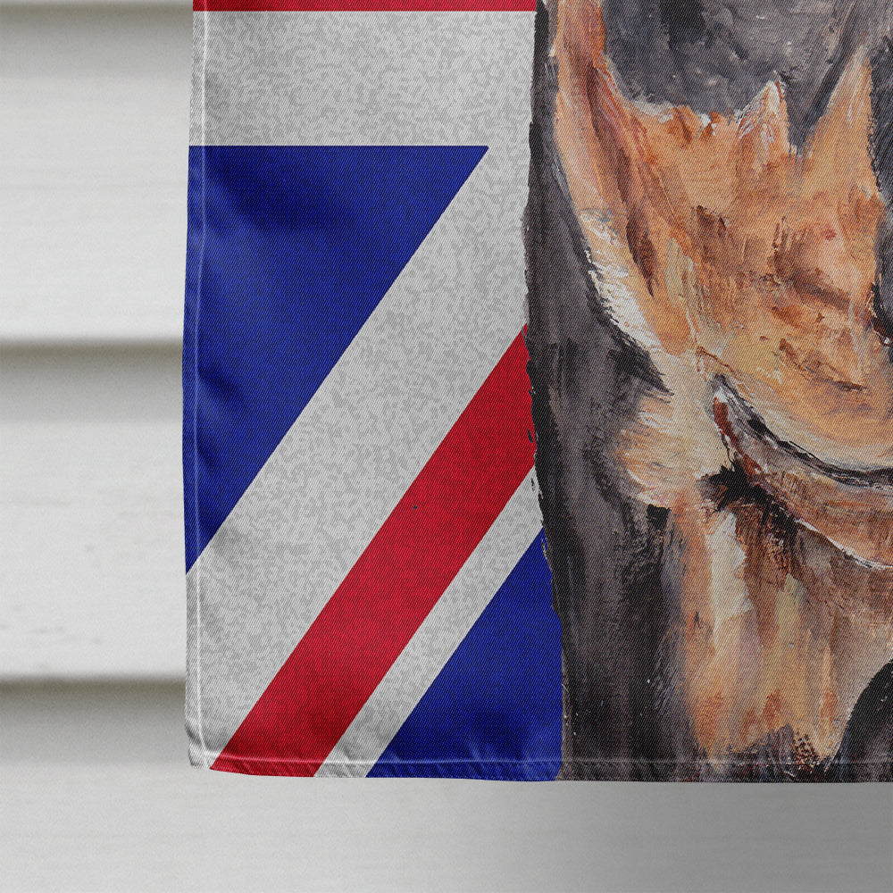 German Pinscher with English Union Jack British Flag Flag Canvas House Size SC9872CHF  the-store.com.