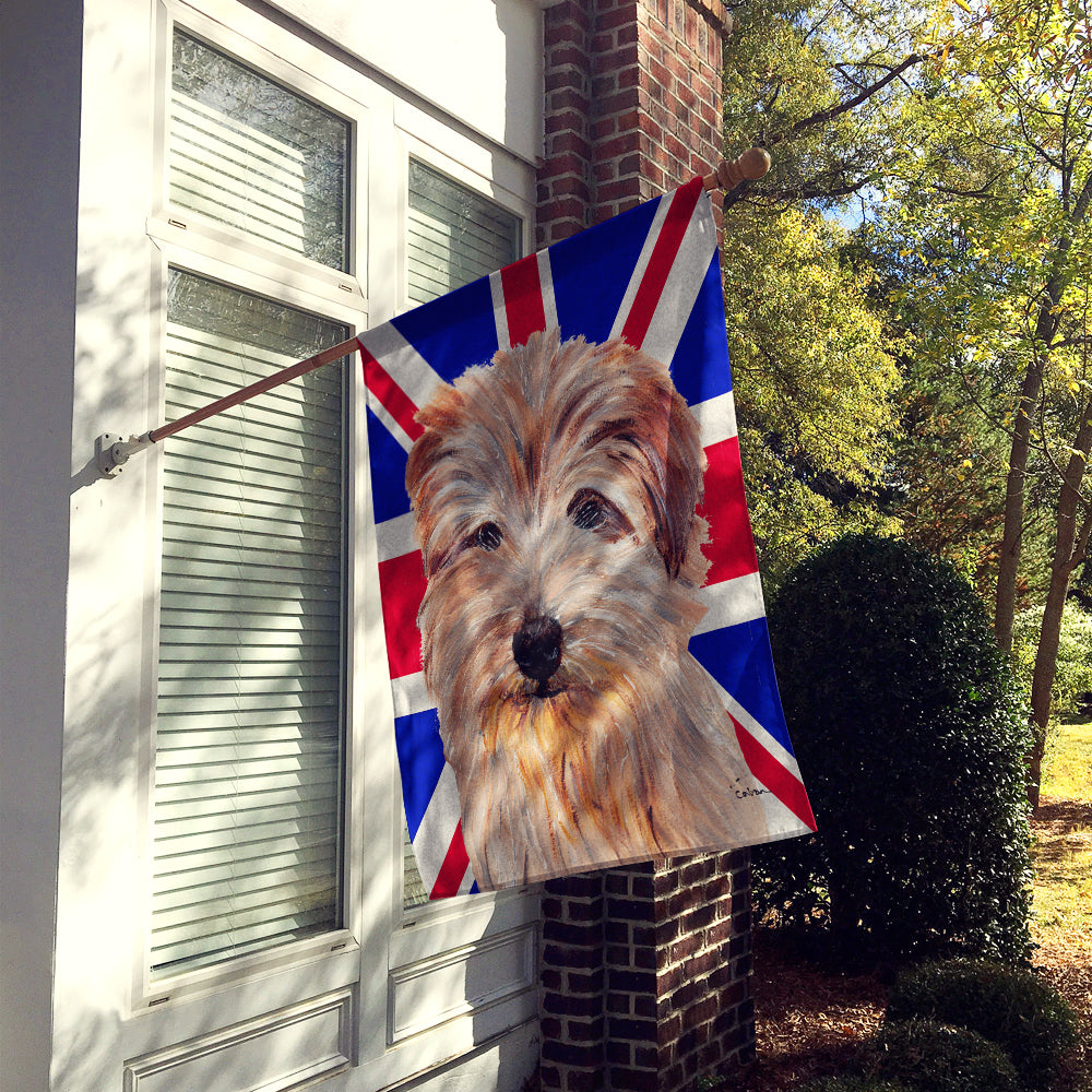 Norfolk Terrier with English Union Jack British Flag Flag Canvas House Size SC9875CHF