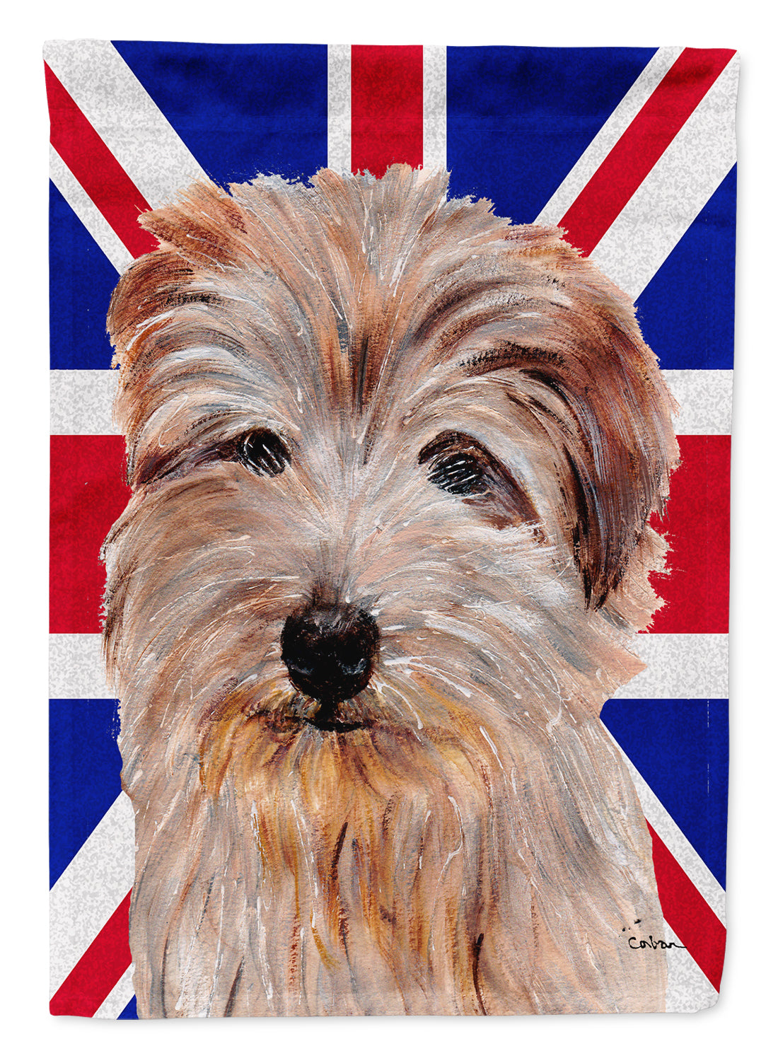 Norfolk Terrier with English Union Jack British Flag Flag Canvas House Size SC9875CHF