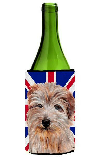 Norfolk Terrier with English Union Jack British Flag Wine Bottle Beverage Insulator Hugger SC9875LITERK by Caroline&#39;s Treasures
