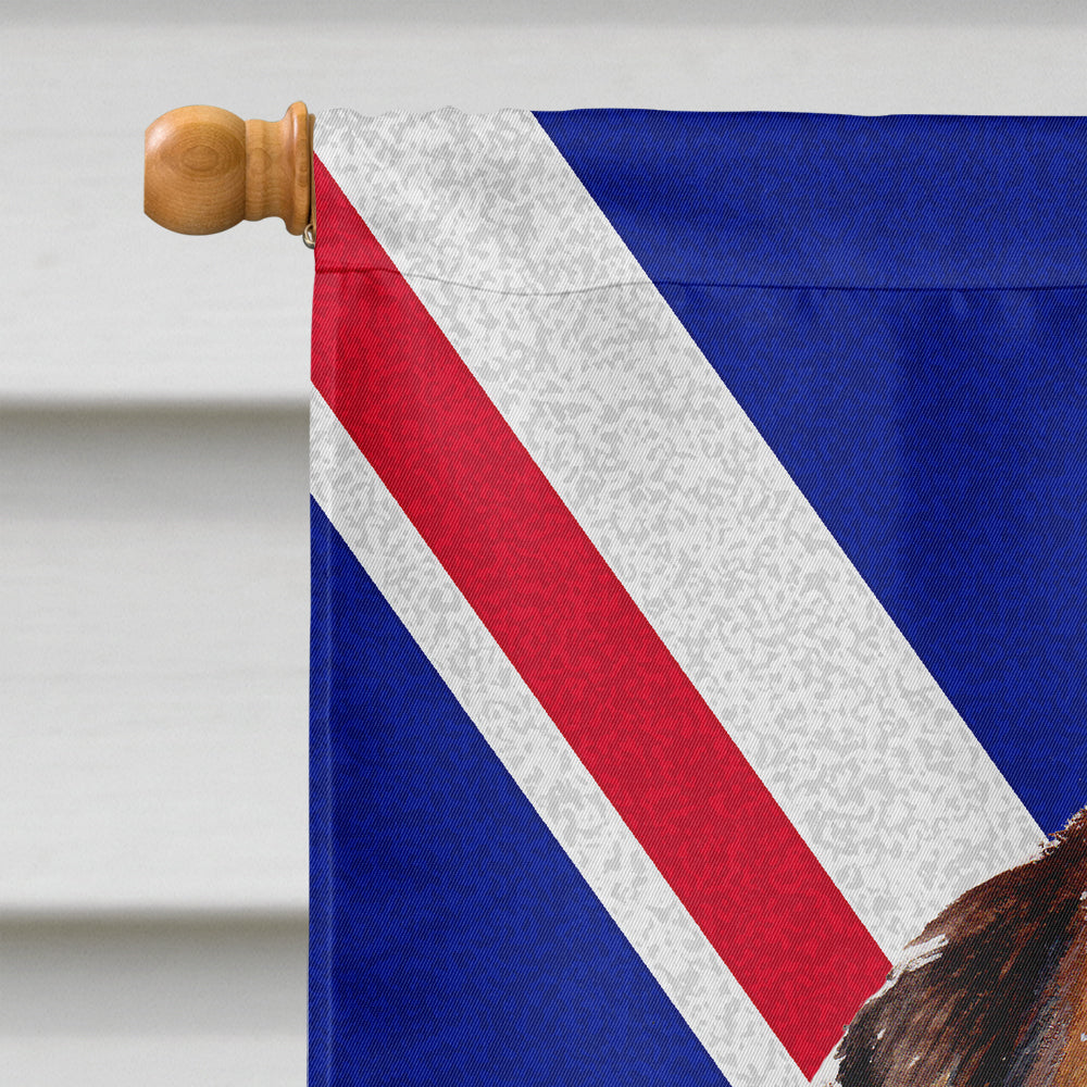 Norfolk Terrier Puppy with English Union Jack British Flag Flag Canvas House Size SC9876CHF