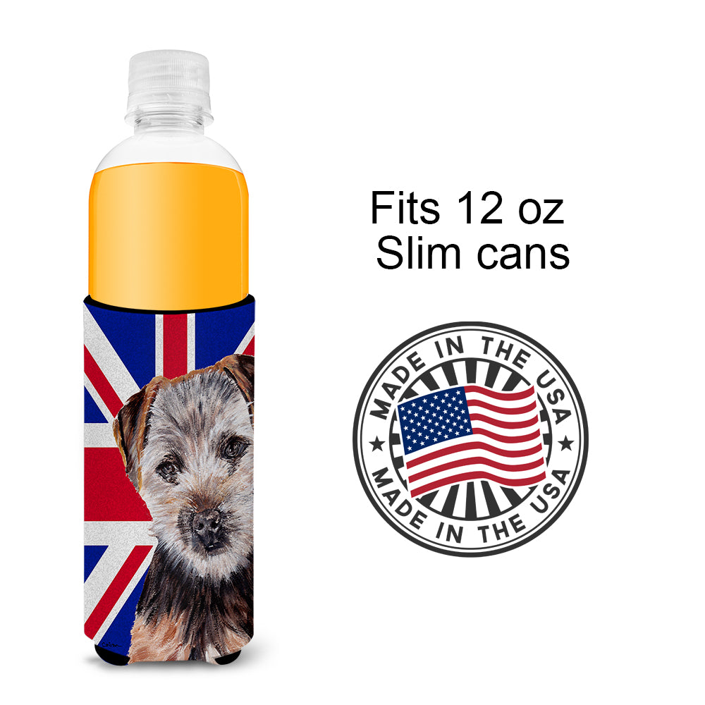 Norfolk Terrier Puppy with English Union Jack British Flag Ultra Beverage Insulators for slim cans SC9876MUK.