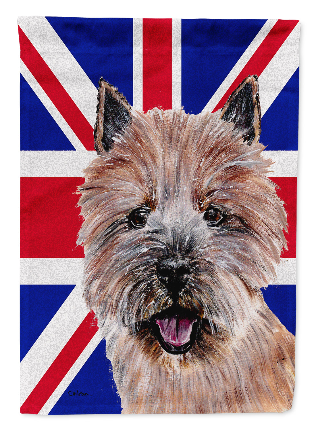 Norwich Terrier with English Union Jack British Flag Flag Canvas House Size SC9877CHF