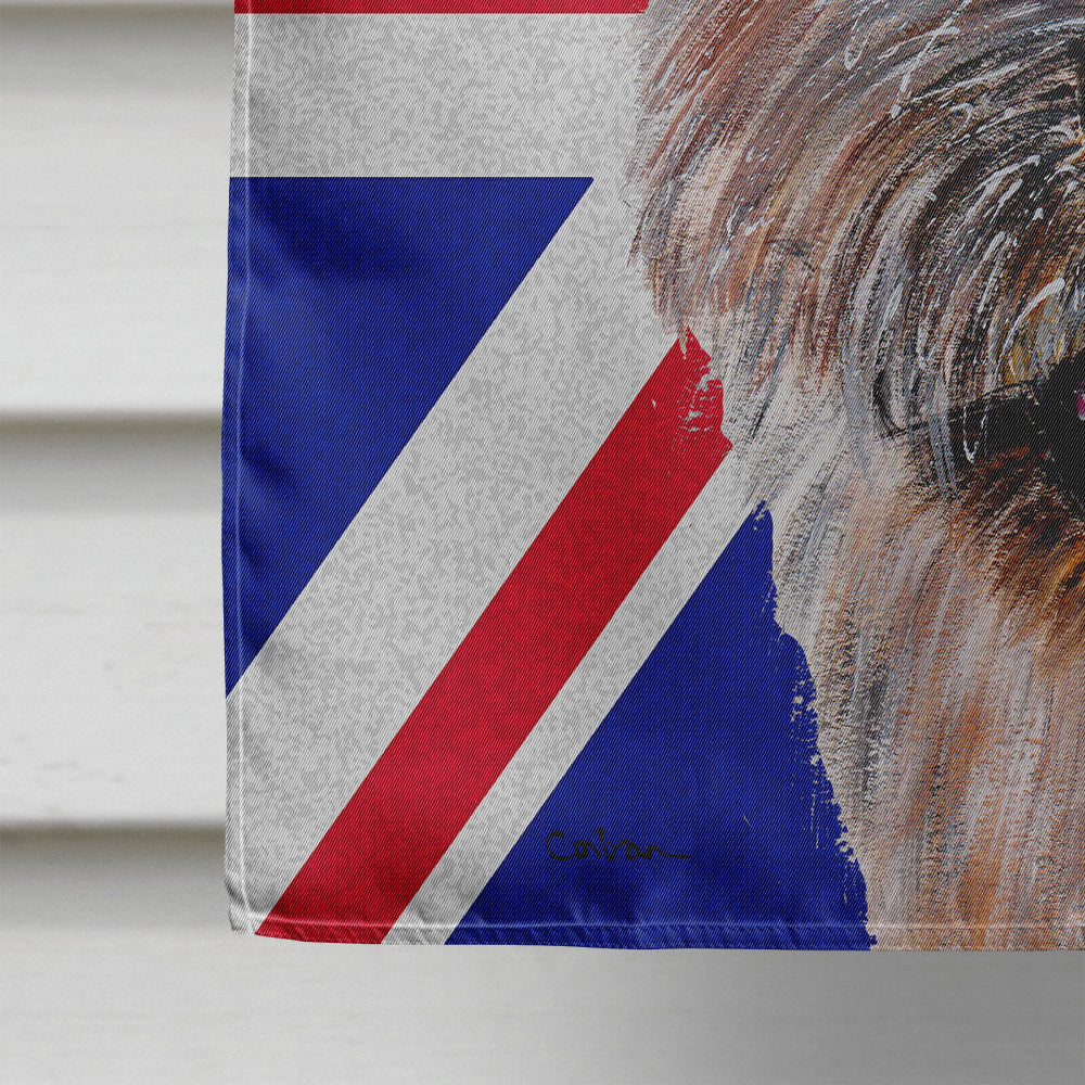 Norwich Terrier with English Union Jack British Flag Flag Canvas House Size SC9877CHF  the-store.com.