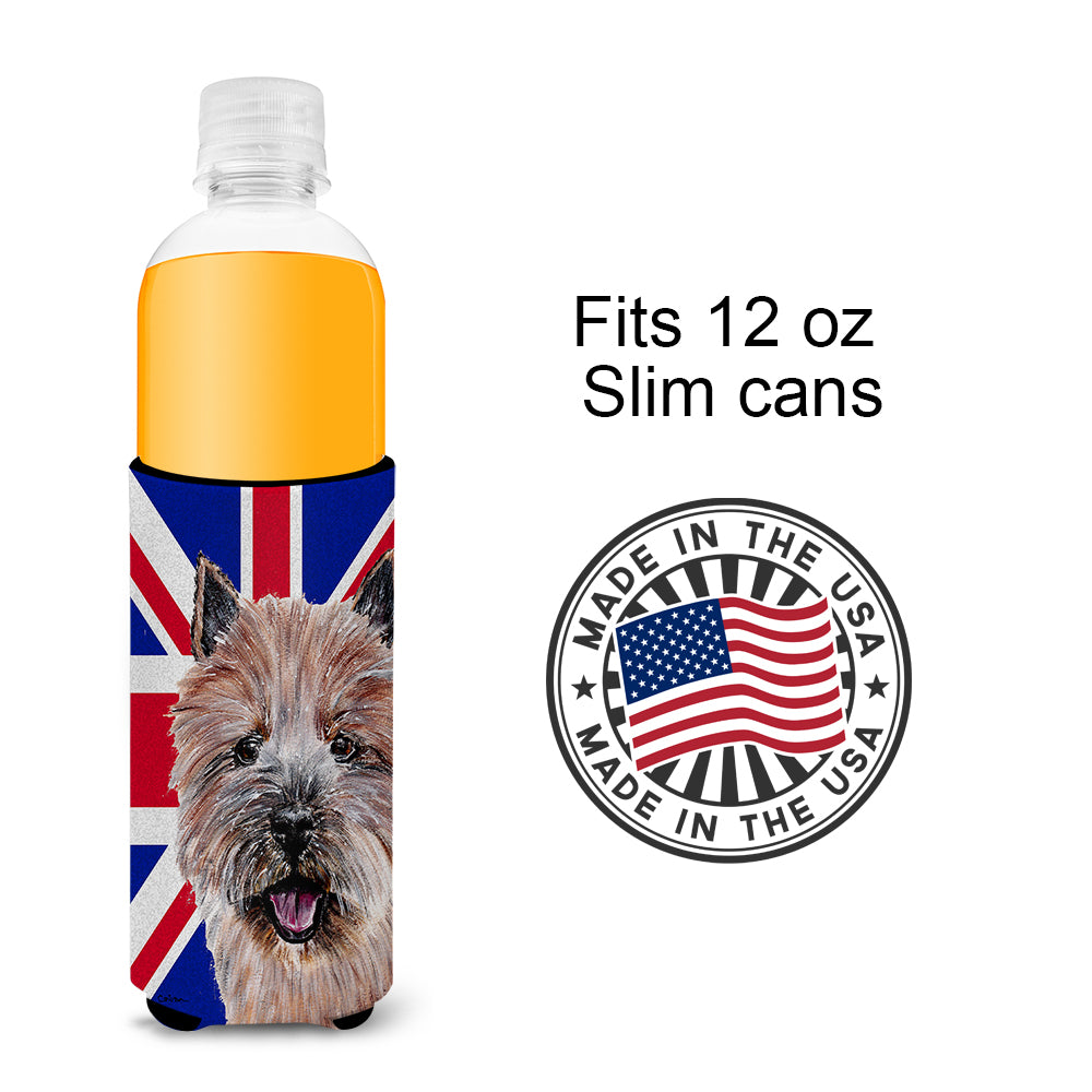 Norwich Terrier with English Union Jack British Flag Ultra Beverage Insulators for slim cans SC9877MUK