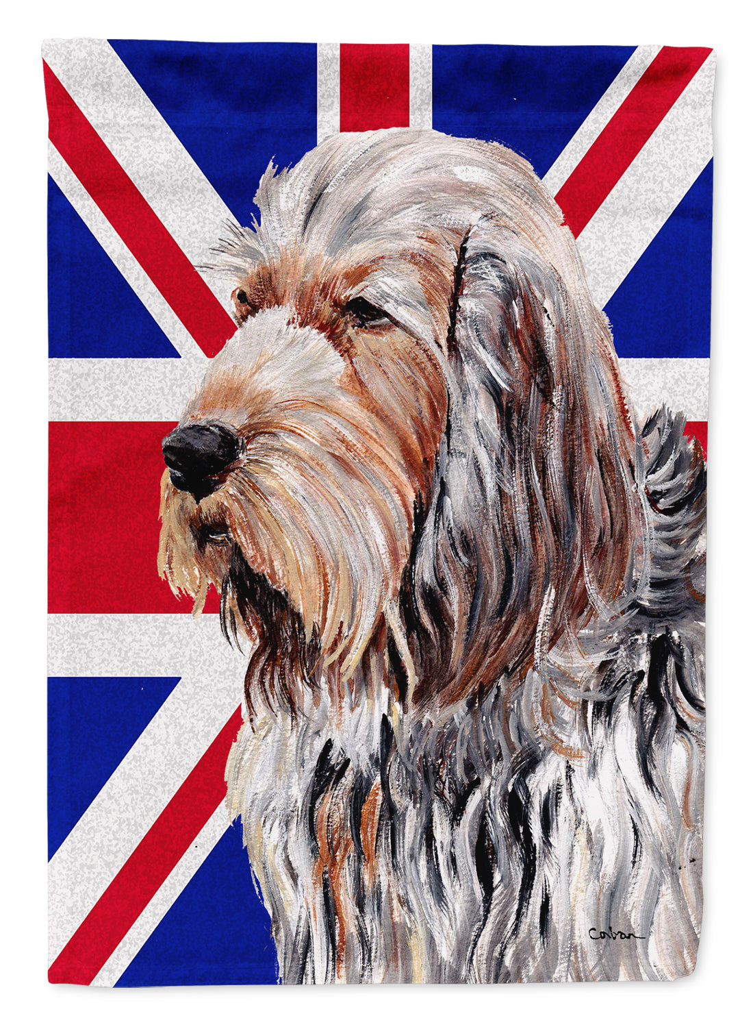 Otterhound with English Union Jack British Flag Flag Canvas House Size SC9879CHF