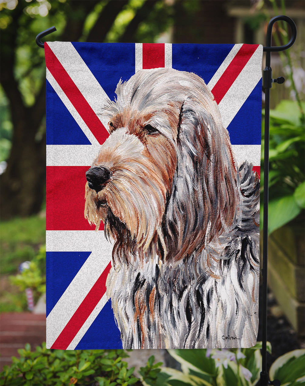 Otterhound with English Union Jack British Flag Flag Garden Size SC9879GF