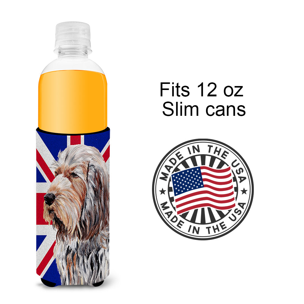 Otterhound with English Union Jack British Flag Ultra Beverage Insulators for slim cans SC9879MUK