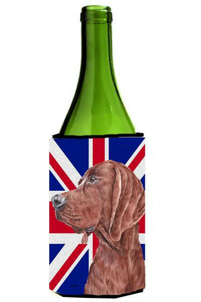 Redbone Coonhound with English Union Jack British Flag Wine Bottle Beverage Insulator Hugger SC9880LITERK by Caroline's Treasures