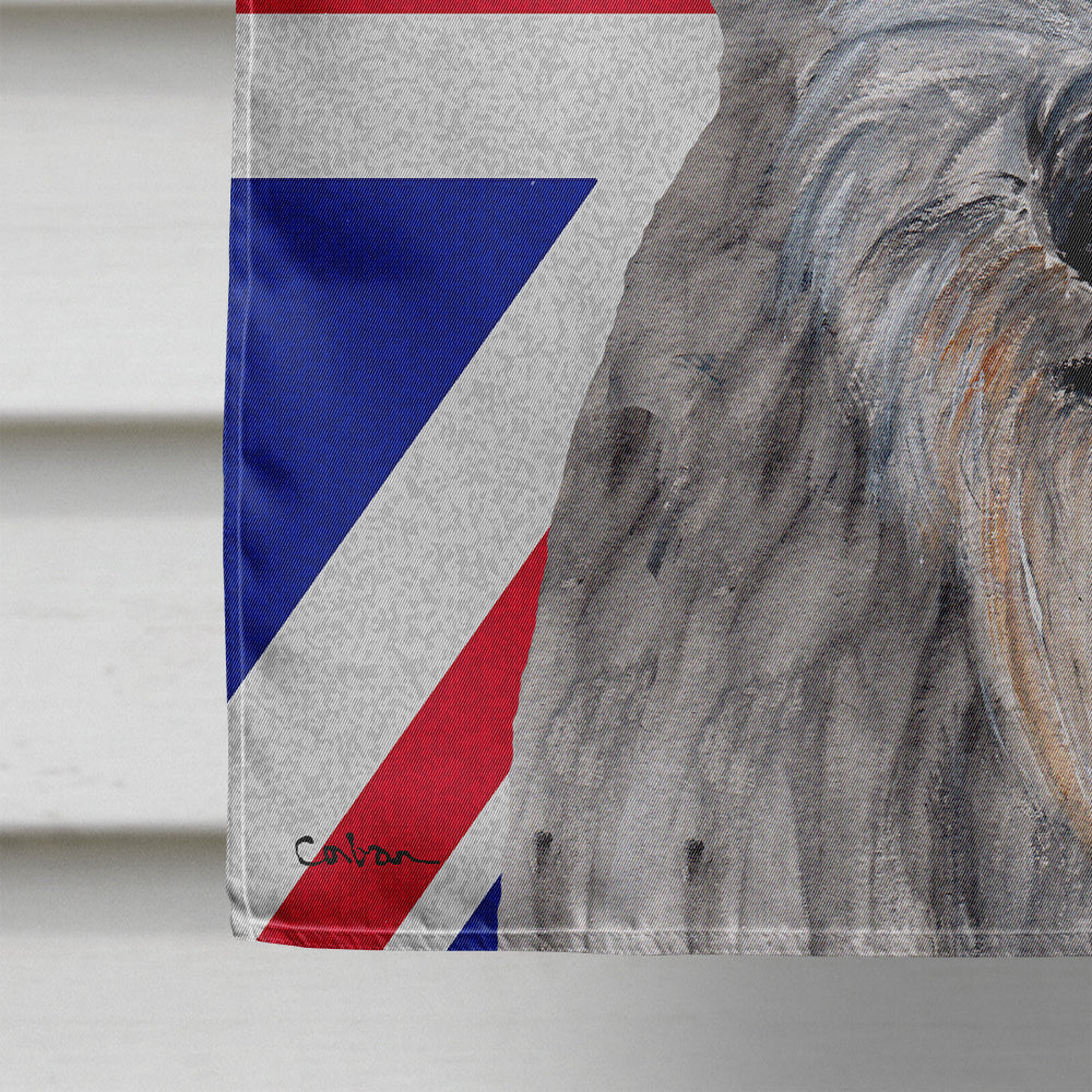 Scottish Deerhound with English Union Jack British Flag Flag Canvas House Size SC9881CHF