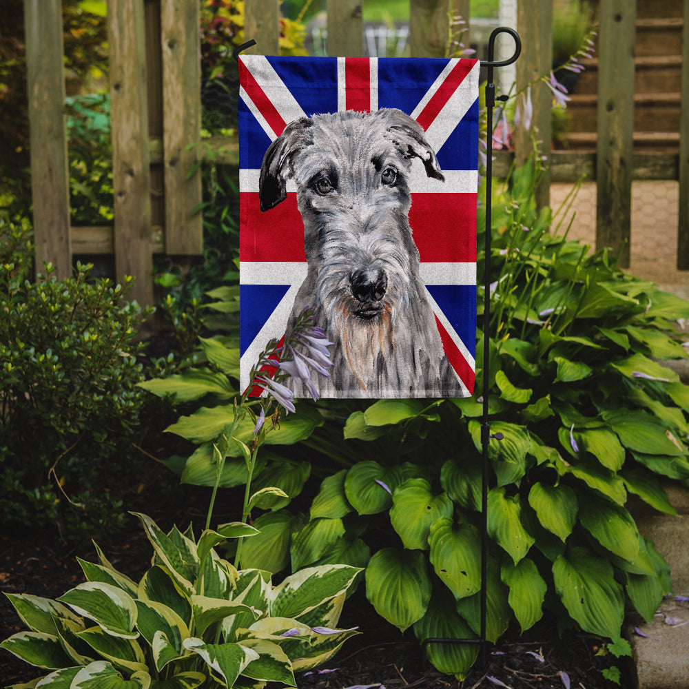 Scottish Deerhound with English Union Jack British Flag Flag Garden Size SC9881GF  the-store.com.