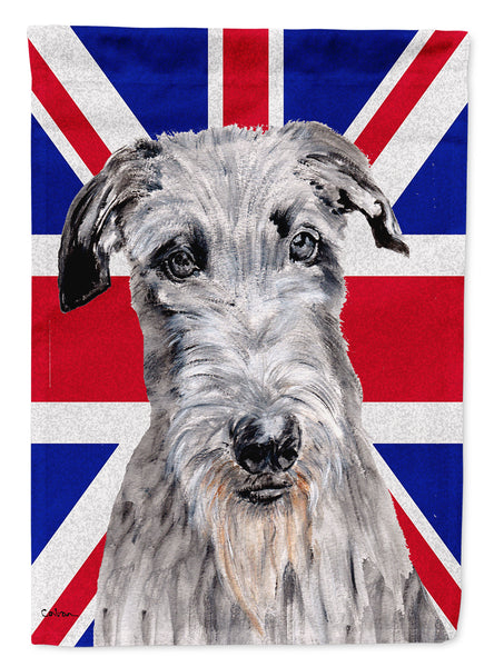 Scottish Deerhound with English Union Jack British Flag Flag Garden Size SC9881GF